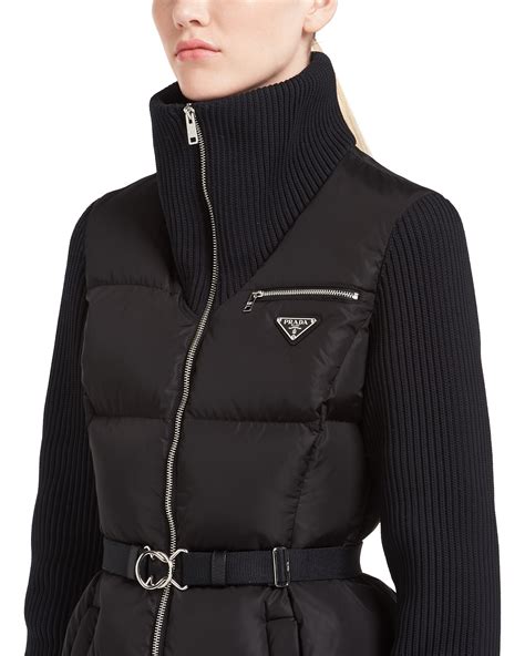 prada puffer jacket belted|Prada puffer jacket sale.